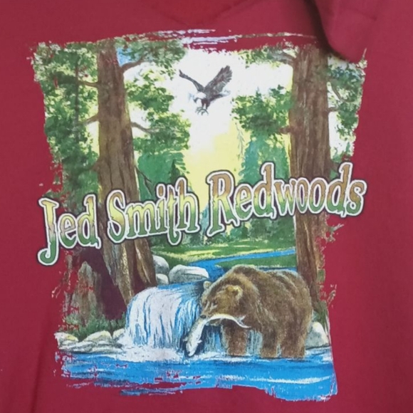 Jed Smith Redwoods Maroon Sweatshirt Hoodie With Pouch‎ - Picture 2 of 2